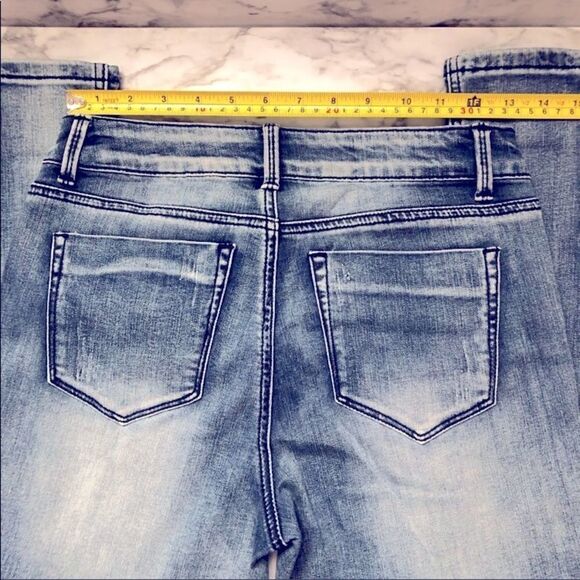 Rocks & Indigo hi-rise skinny jeans with  patches - Picture 7 of 11